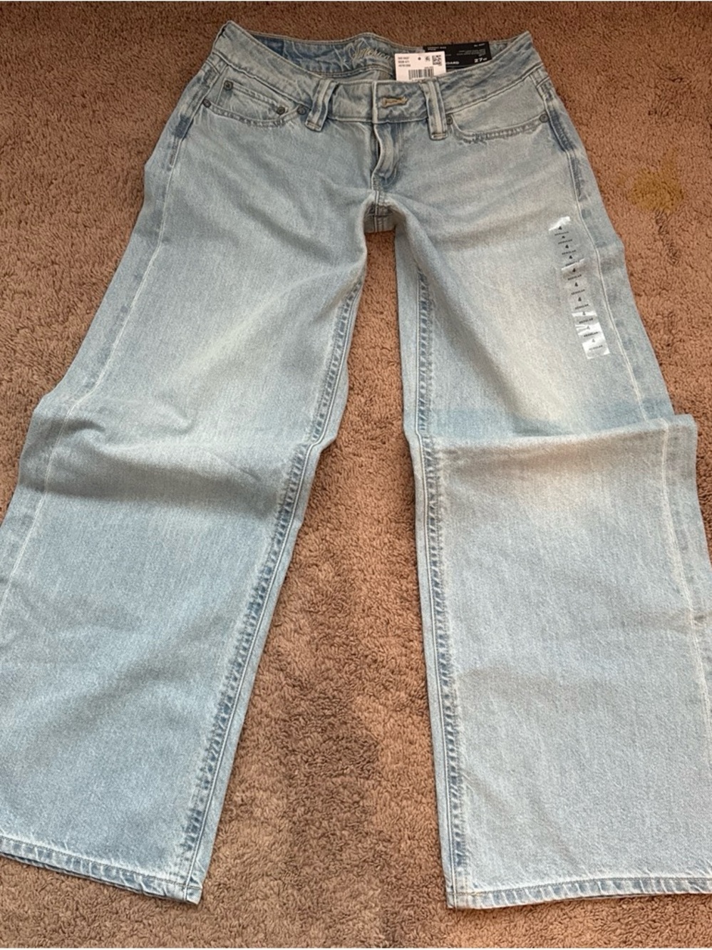 American Eagle Outfitters Light Blue Wide-Leg Jeans